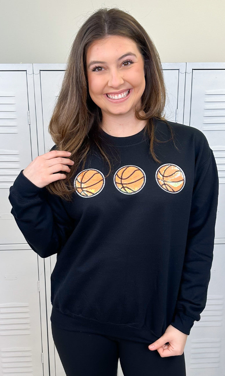 Sparkle Basketball Adult Sweatshirt