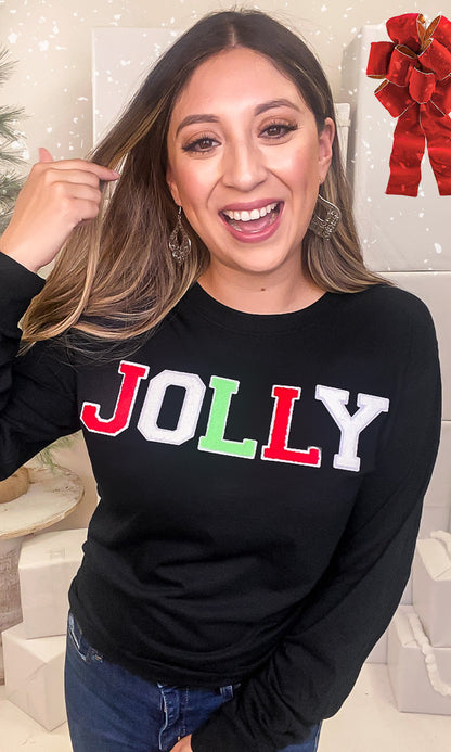 Soft Chenille Jolly Graphic Long Sleeve T-Shirt