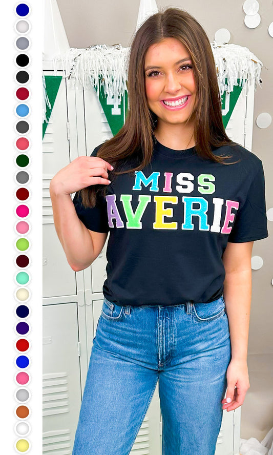 Soft Chenille Custom My Name Is T-Shirt