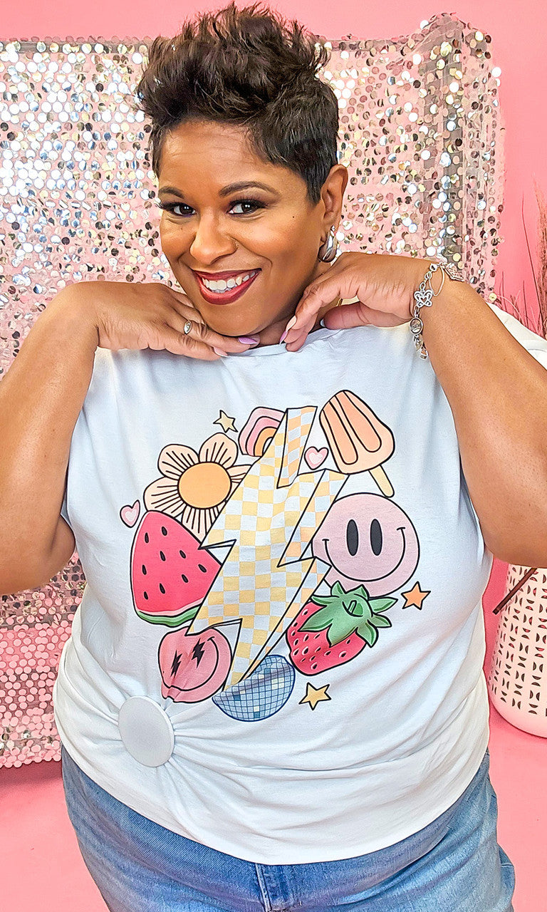 Retro Fruity Summer Adult White Shirt