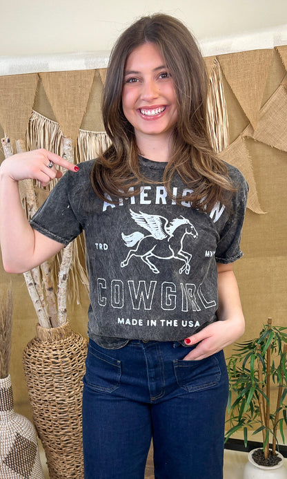 American Cowgirl Mineral Washed Graphic T-Shirt
