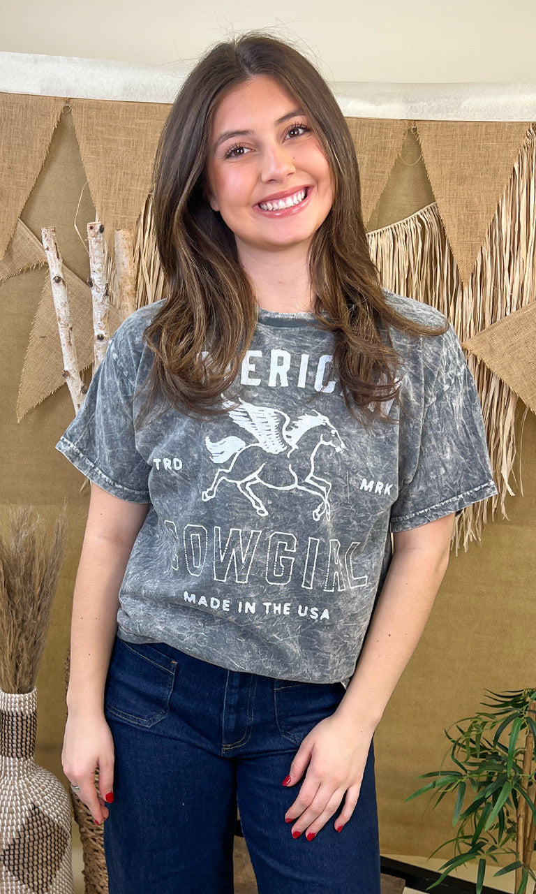 American Cowgirl Mineral Washed Graphic T-Shirt