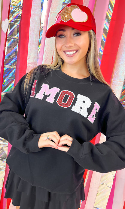 Amore Sequin Valentine Graphic Sweatshirt