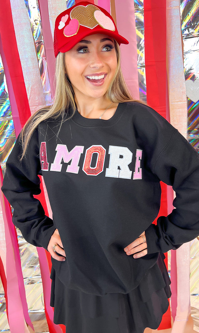 Amore Sequin Valentine Graphic Sweatshirt