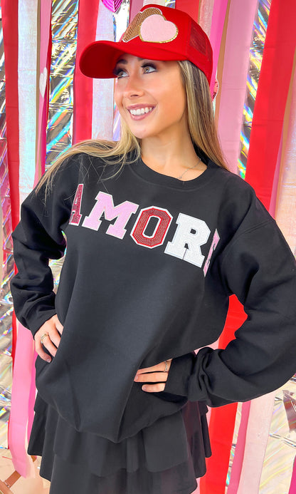 Amore Sequin Valentine Graphic Sweatshirt