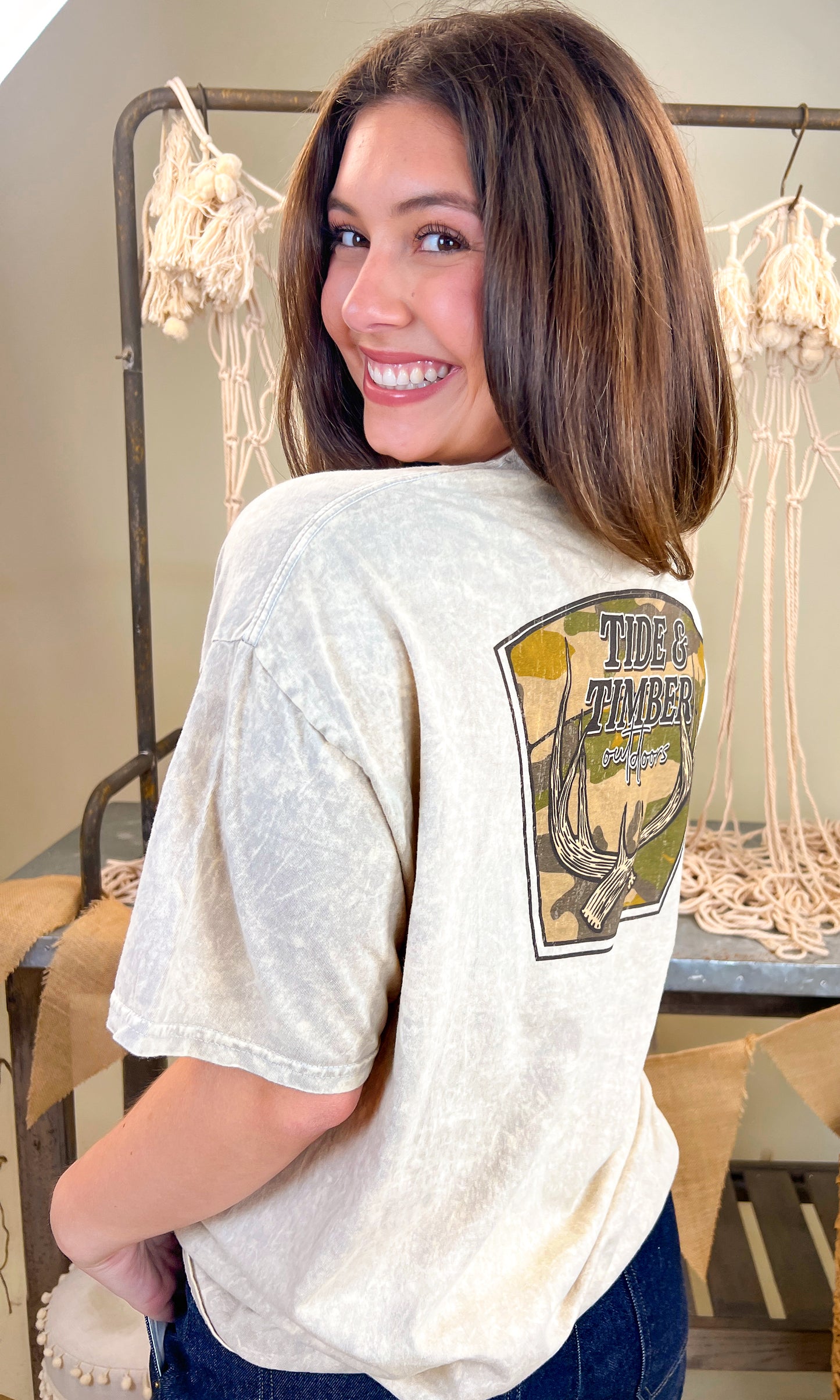 Antlers Mineral Washed Graphic Shirt