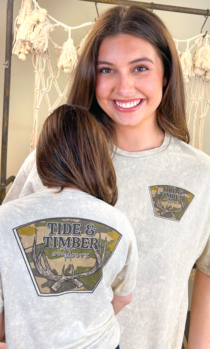 Antlers Mineral Washed Graphic Shirt