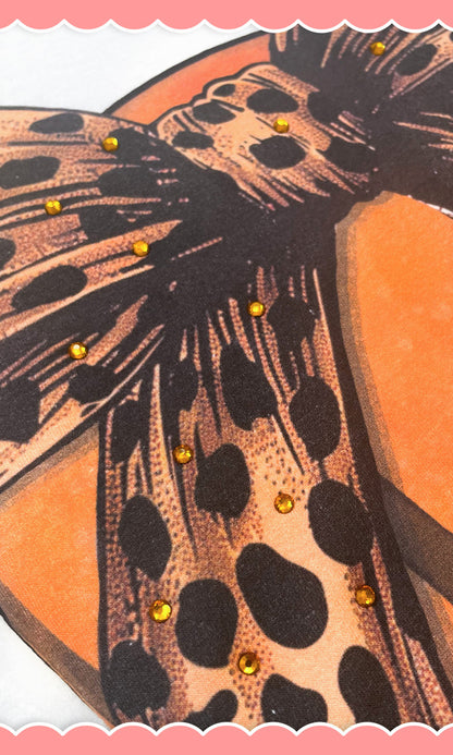 Basketball Cheetah Bow Rhinestone Graphic Sweatshirt