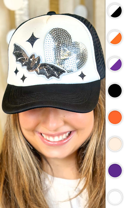 Bat Sequin Patch Trucker Hat
