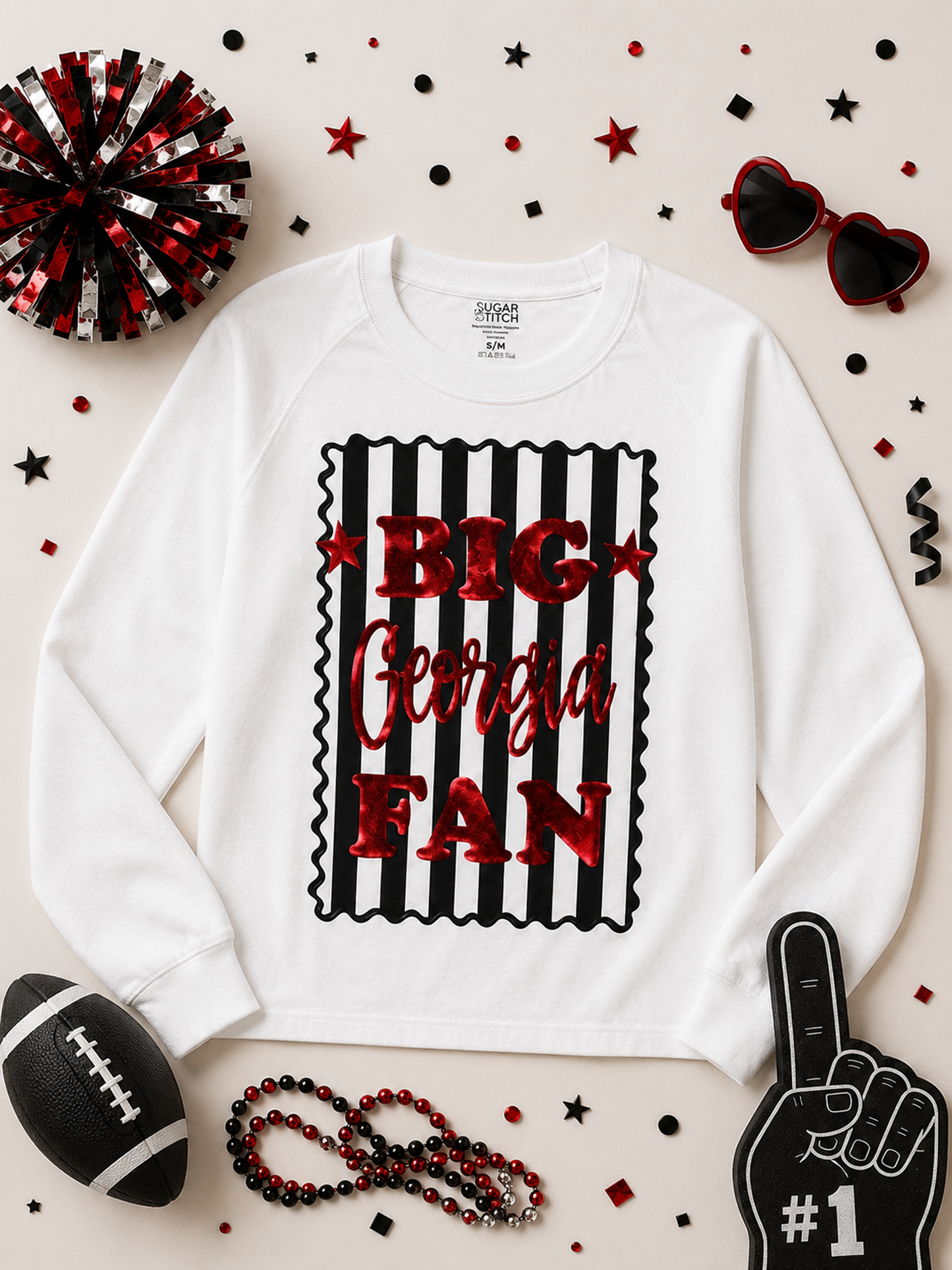 Big Fan Game Day Graphic Long Sleeve Edgy T-Shirt