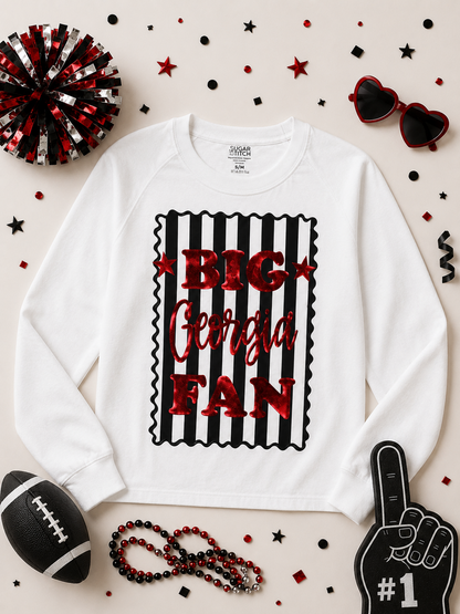 Big Fan Game Day Graphic Long Sleeve Edgy T-Shirt