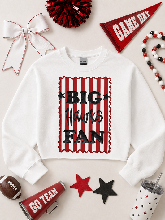 Big Fan Game Day Custom Graphic Cropped Sweatshirt