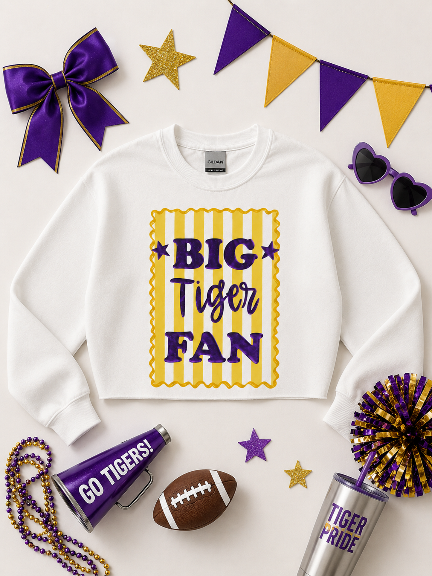 Big Fan Game Day Custom Graphic Cropped Sweatshirt