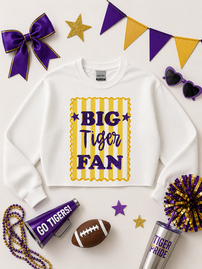 Big Fan Game Day Custom Graphic Cropped Sweatshirt