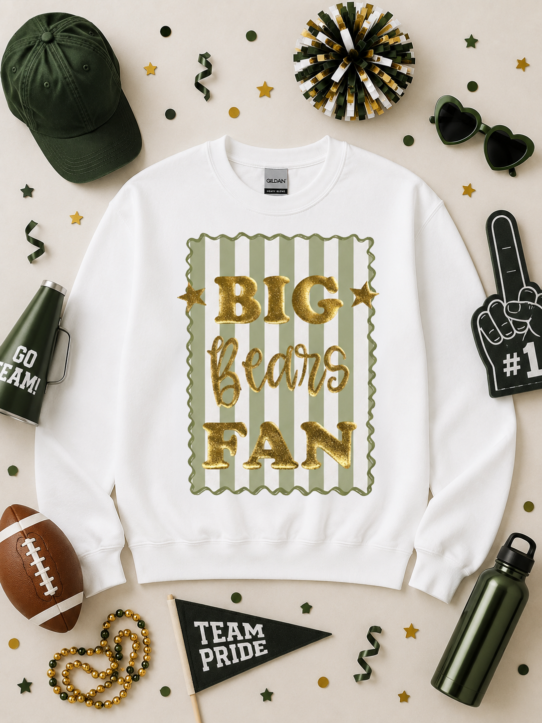 Big Fan Game Day Custom Graphic Sweatshirt