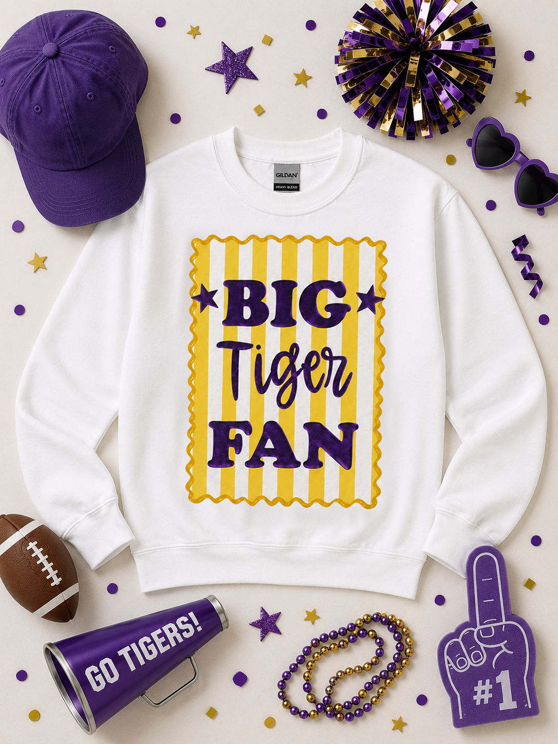 Big Fan Game Day Custom Graphic Sweatshirt