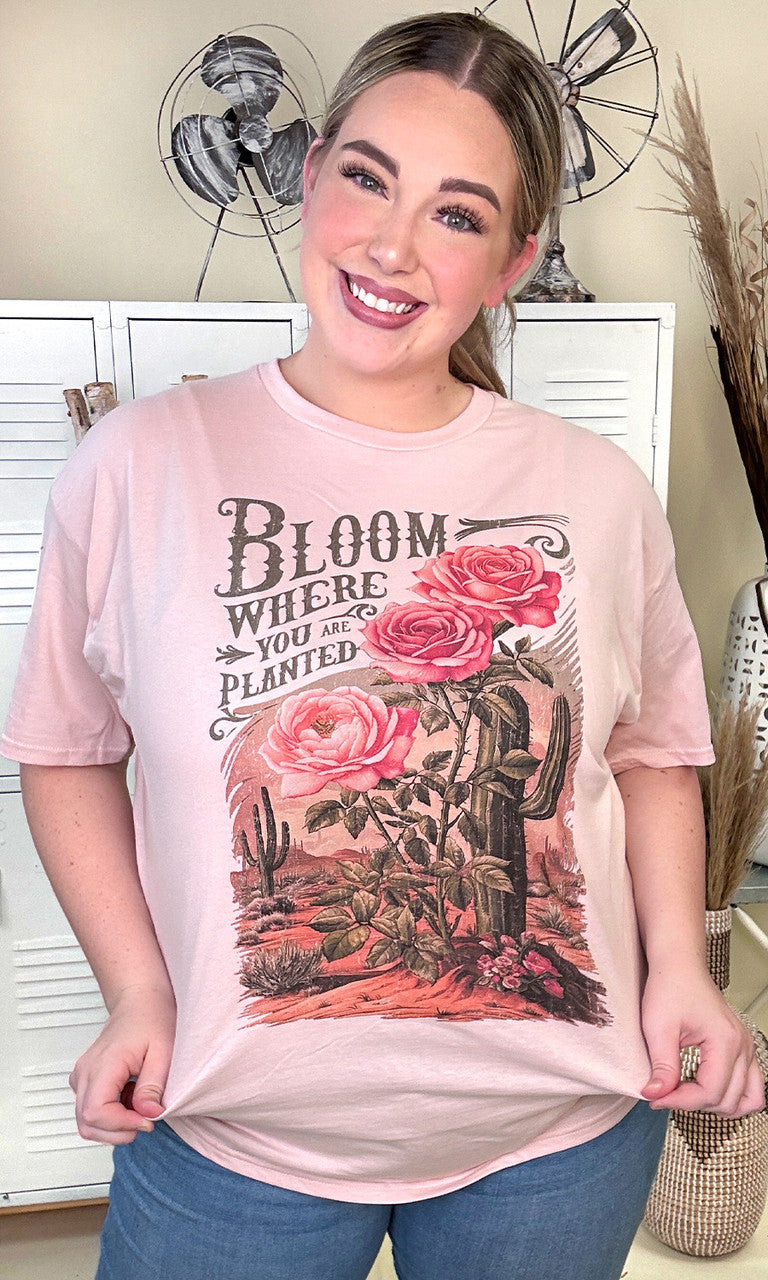 Bloom Where You Were Planted Christian Graphic T-Shirt