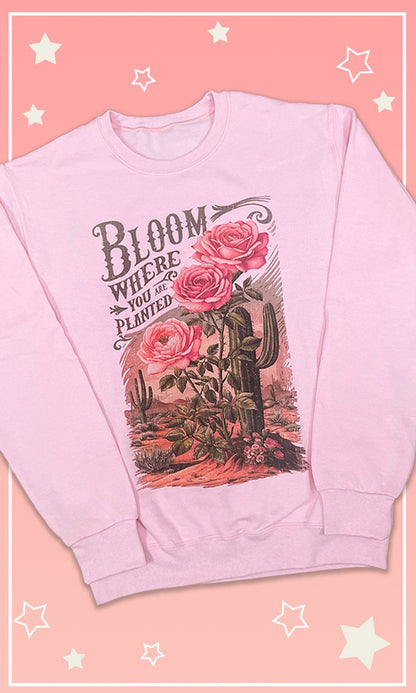 Bloom Where You Were Planted Christian Graphic Sweatshirt