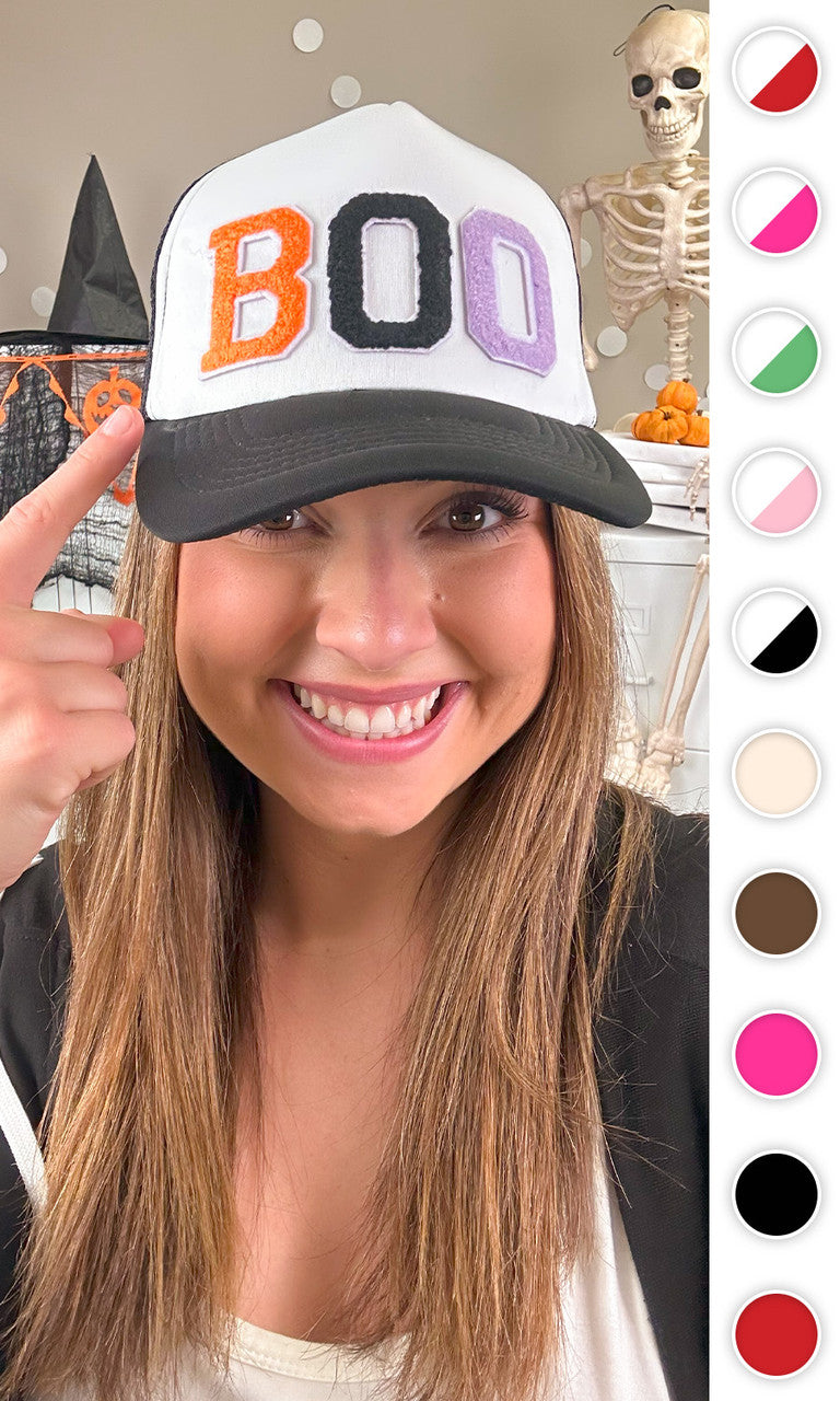Soft Chenille Boo Trucker Hat