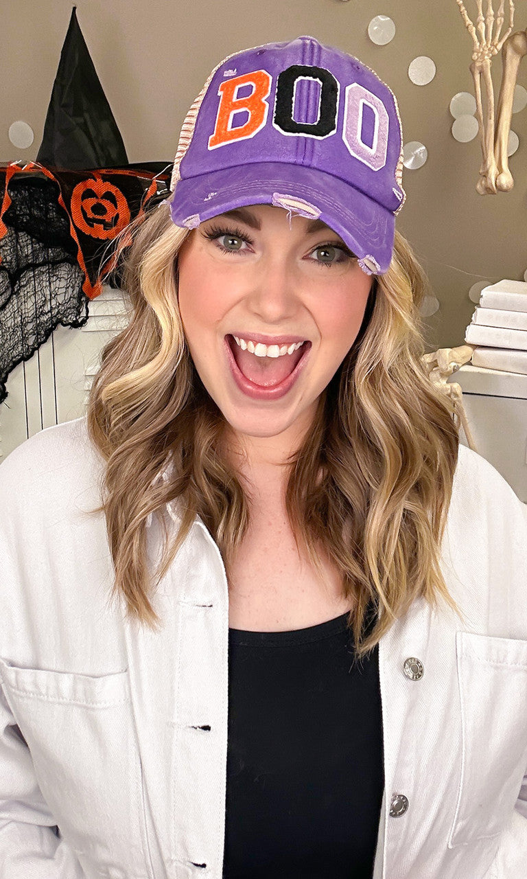 Soft Chenille Boo Vintage Hat