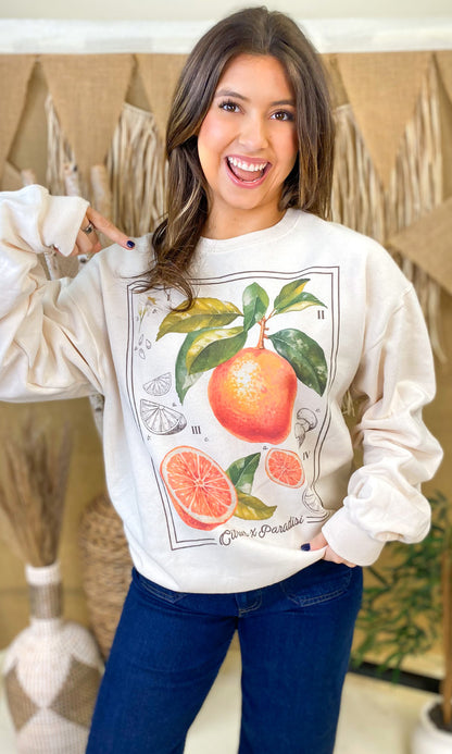 Botanical Fruit Graphic Sweatshirt