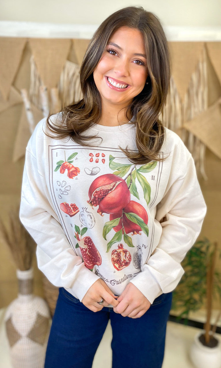 Botanical Fruit Graphic Sweatshirt