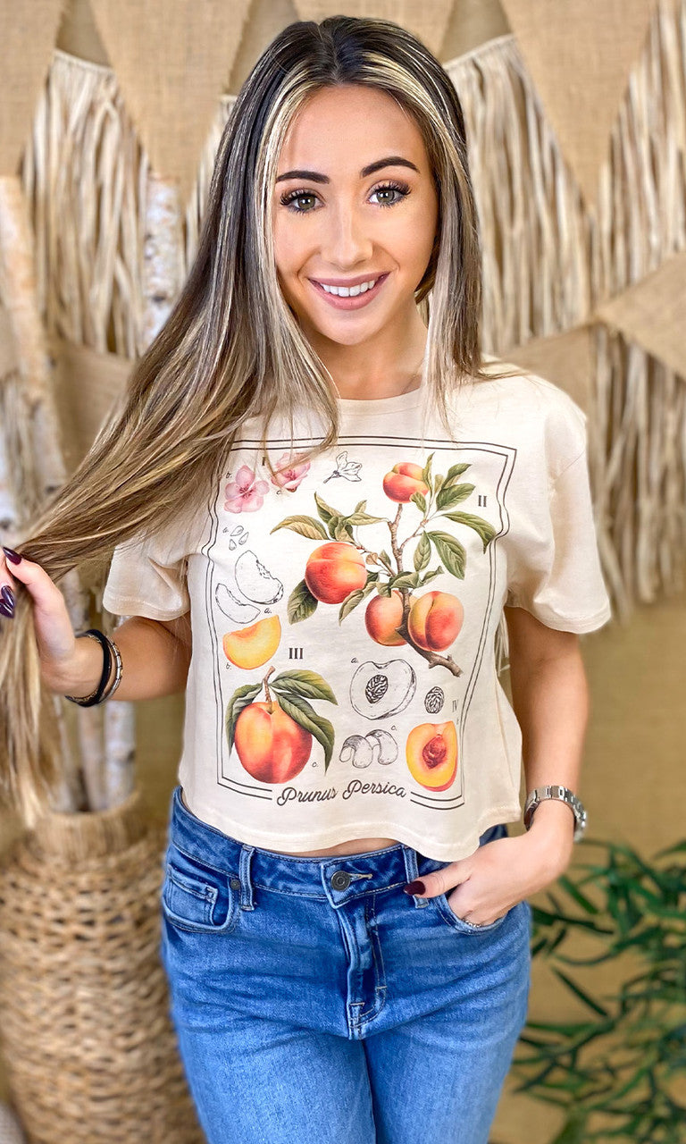 Botanical Fruit Graphic Crop Top T-Shirt