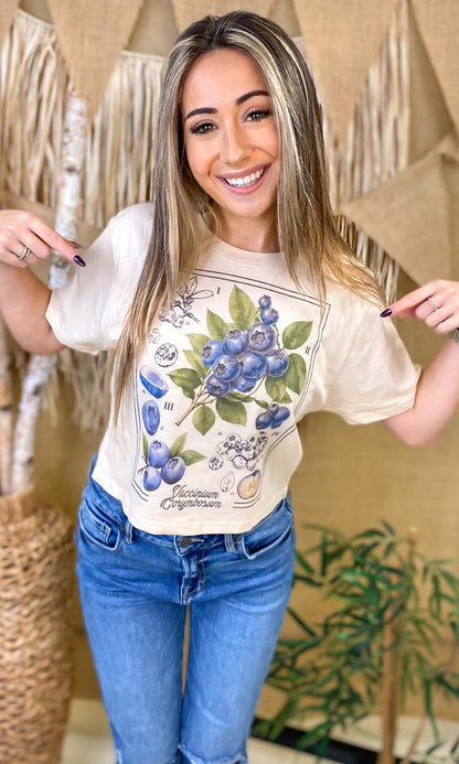 Botanical Fruit Graphic Crop Top T-Shirt