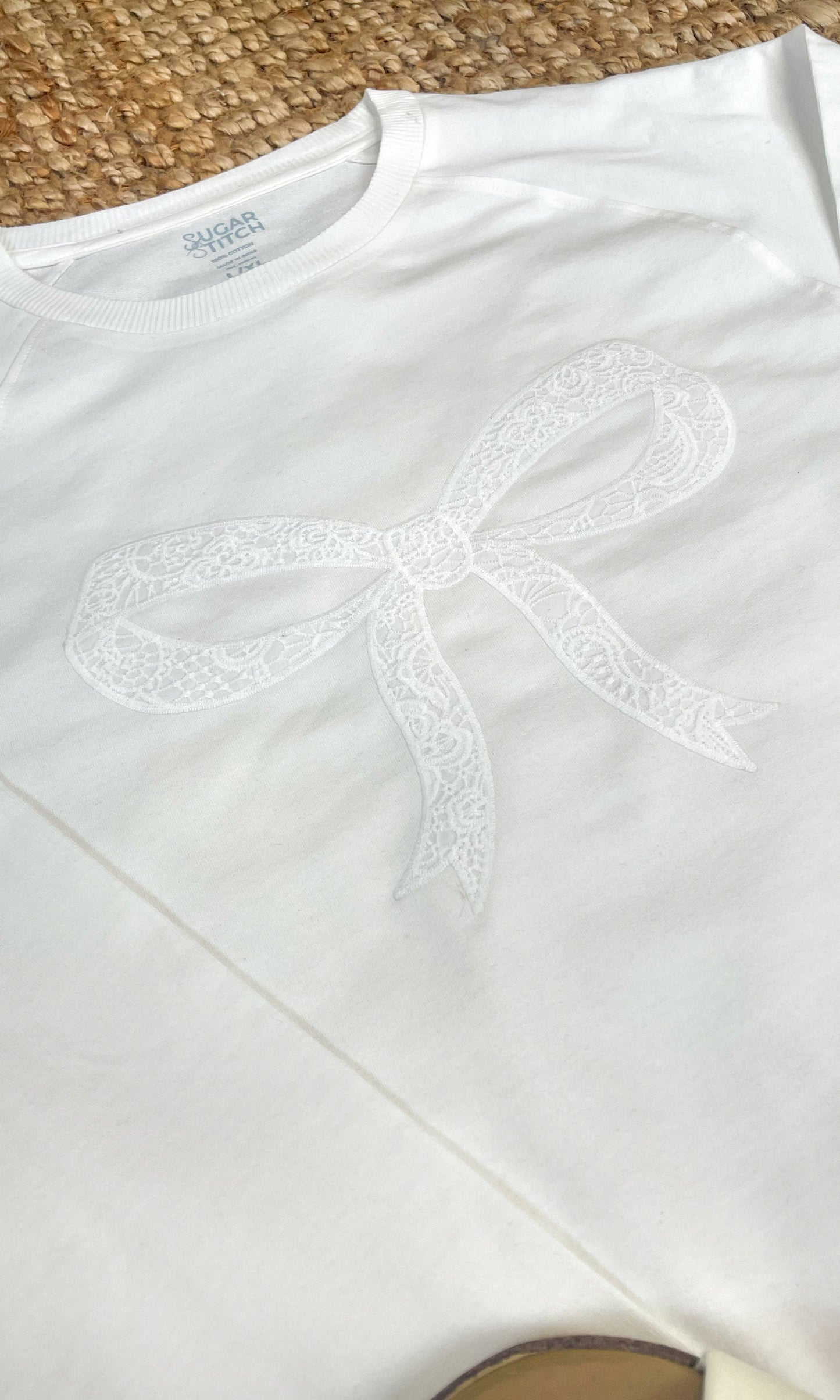 Bow Lace Graphic Long Sleeve Edgy Shirt