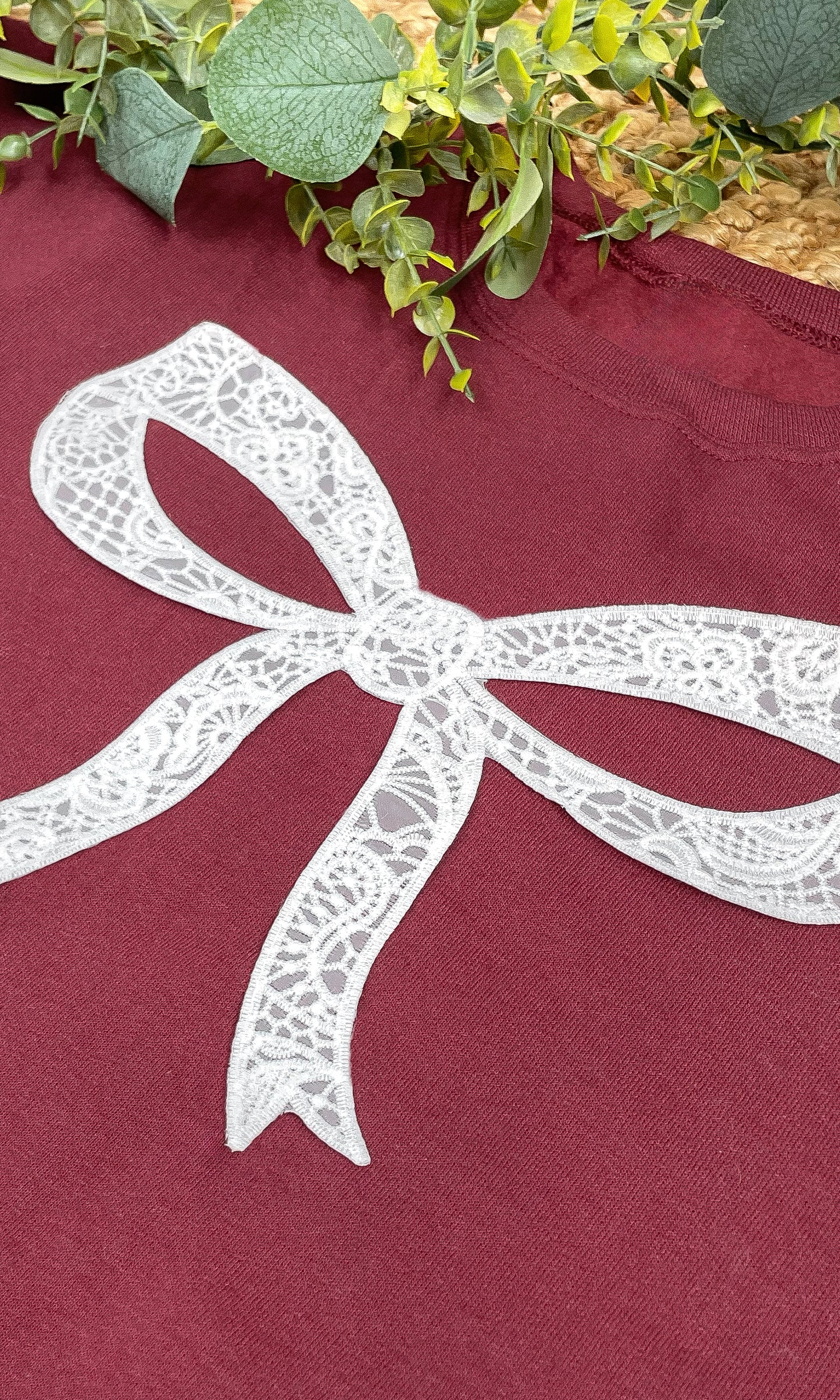 Bow Lace Graphic Sweatshirt