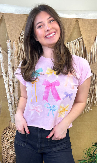 Bright Bows Graphic Edgy T-Shirt