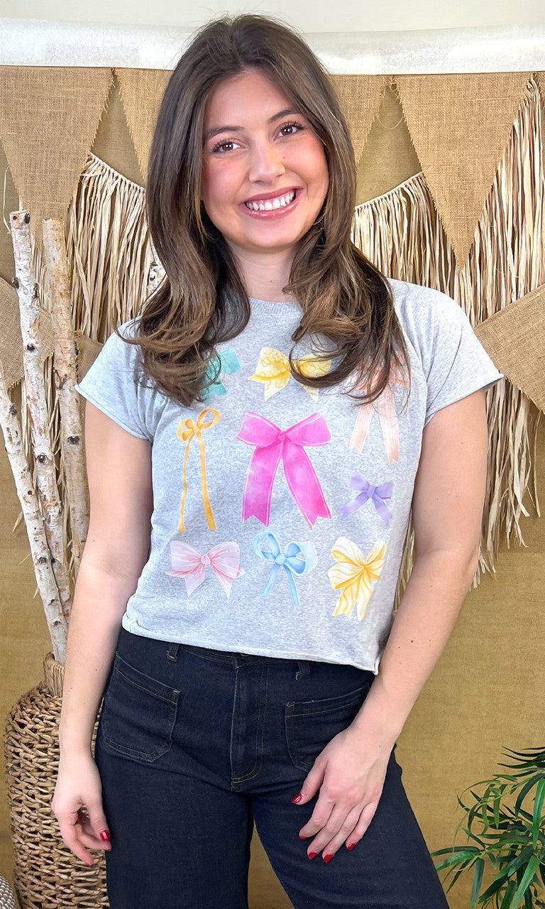 Bright Bows Graphic Edgy T-Shirt