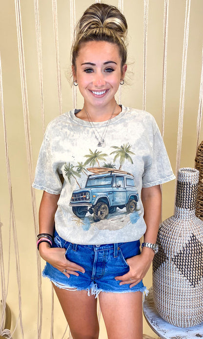 Bronco Palm Tree Mineral Washed Shirt