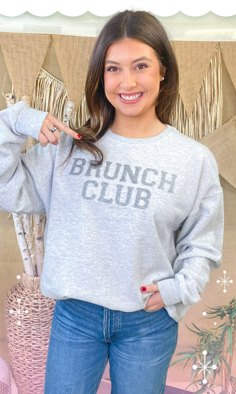 Brunch Club Soft Chenille  Graphic Sweatshirt