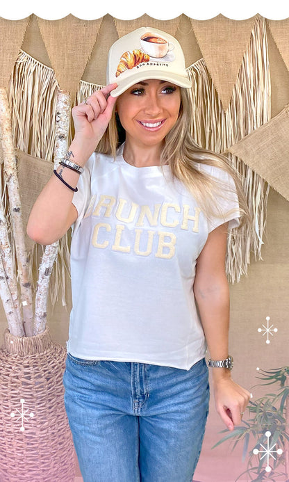 Brunch Club Soft Chenille Graphic Edgy T-Shirt