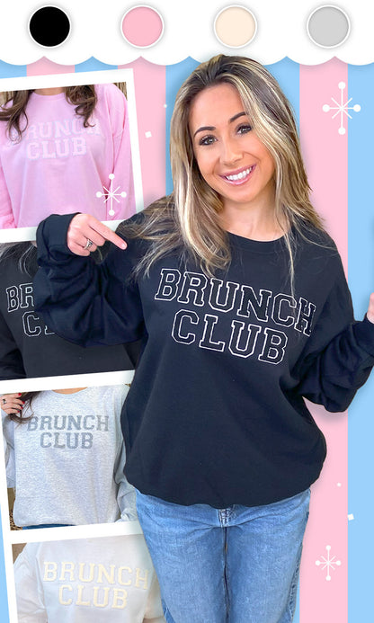 Brunch Club Soft Chenille  Graphic Sweatshirt