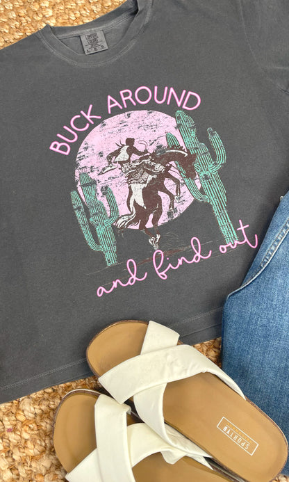 Buck Around and Find Out Boxy Comfort Color Graphic T-Shirt