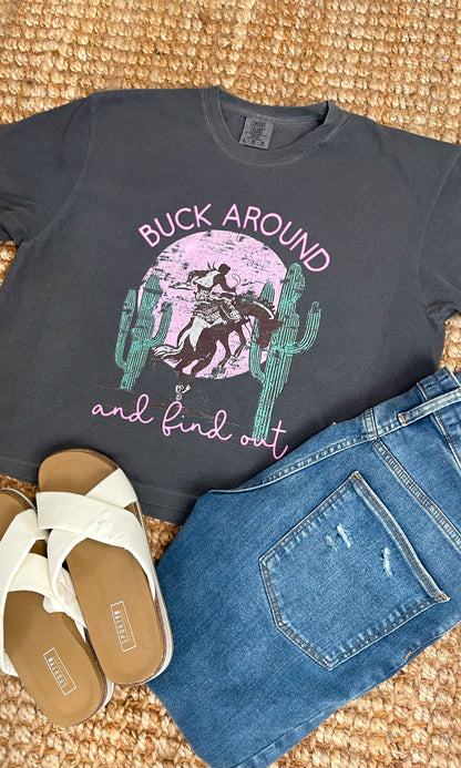 Buck Around and Find Out Boxy Comfort Color Graphic T-Shirt