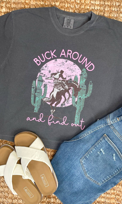 Buck Around and Find Out Boxy Comfort Color Graphic T-Shirt