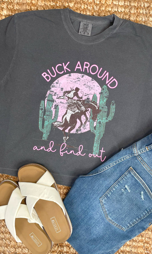 Buck Around and Find Out Boxy Comfort Color Graphic T-Shirt