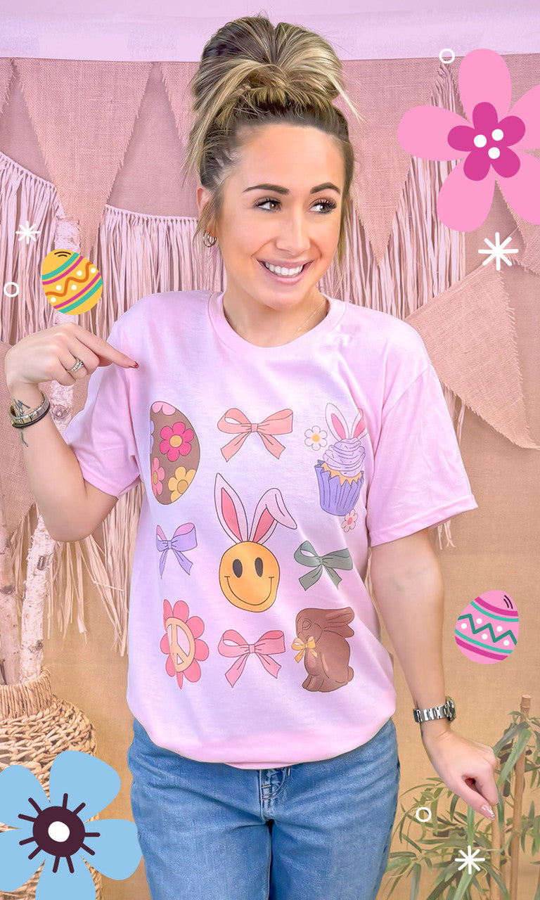 Bunnies and Bows Easter Graphic T-Shirt