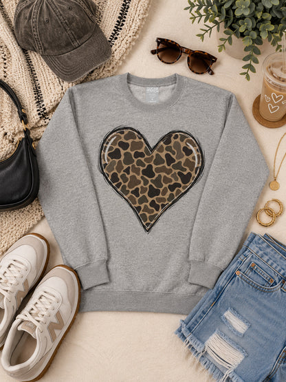Camo Heart Graphic Nantucket Sweatshirt
