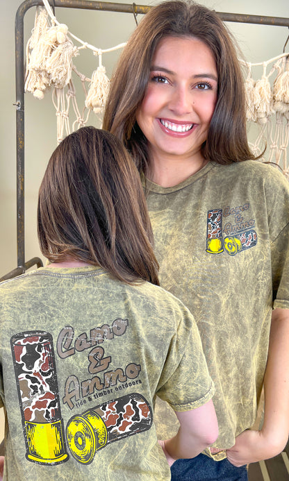 Camo and Ammo Mineral Washed Graphic Shirt