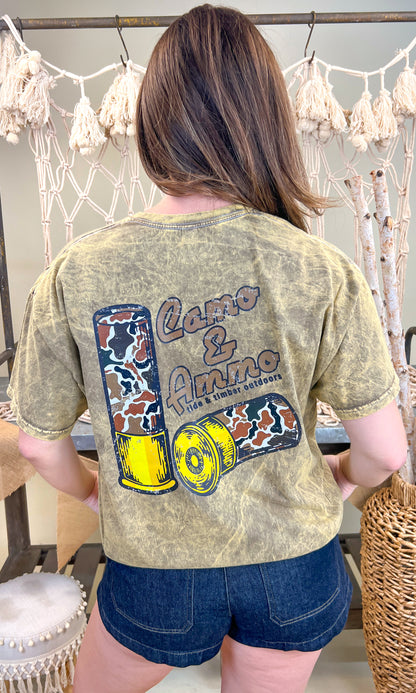 Camo and Ammo Mineral Washed Graphic Shirt