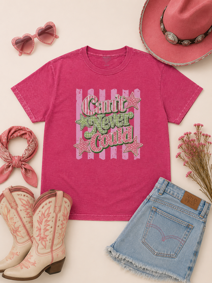 Can't Never Could Stripes Graphic Burnout T-Shirt