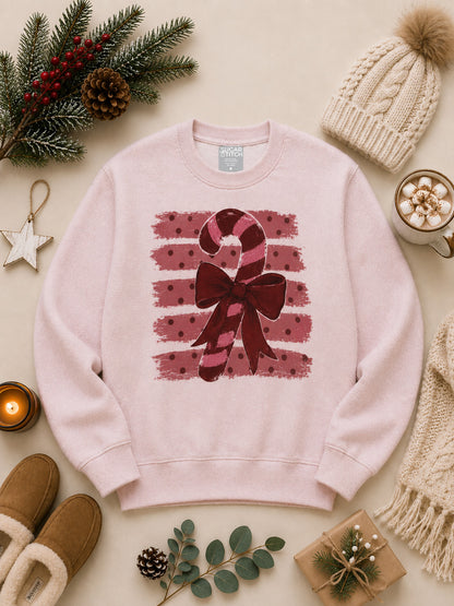 Candy Cane Stripe Christmas Graphic Nantucket Sweatshirt