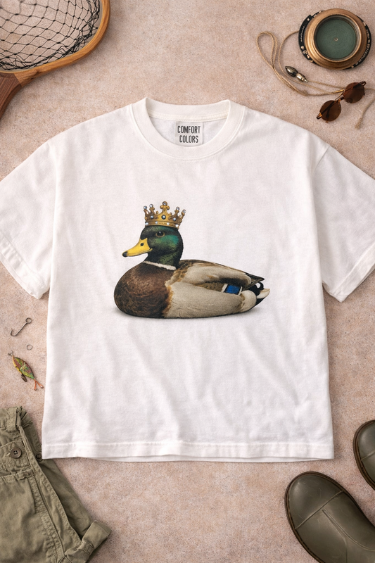 Duck Crown Rhinestone Comfort Color Graphic Boxy Tee