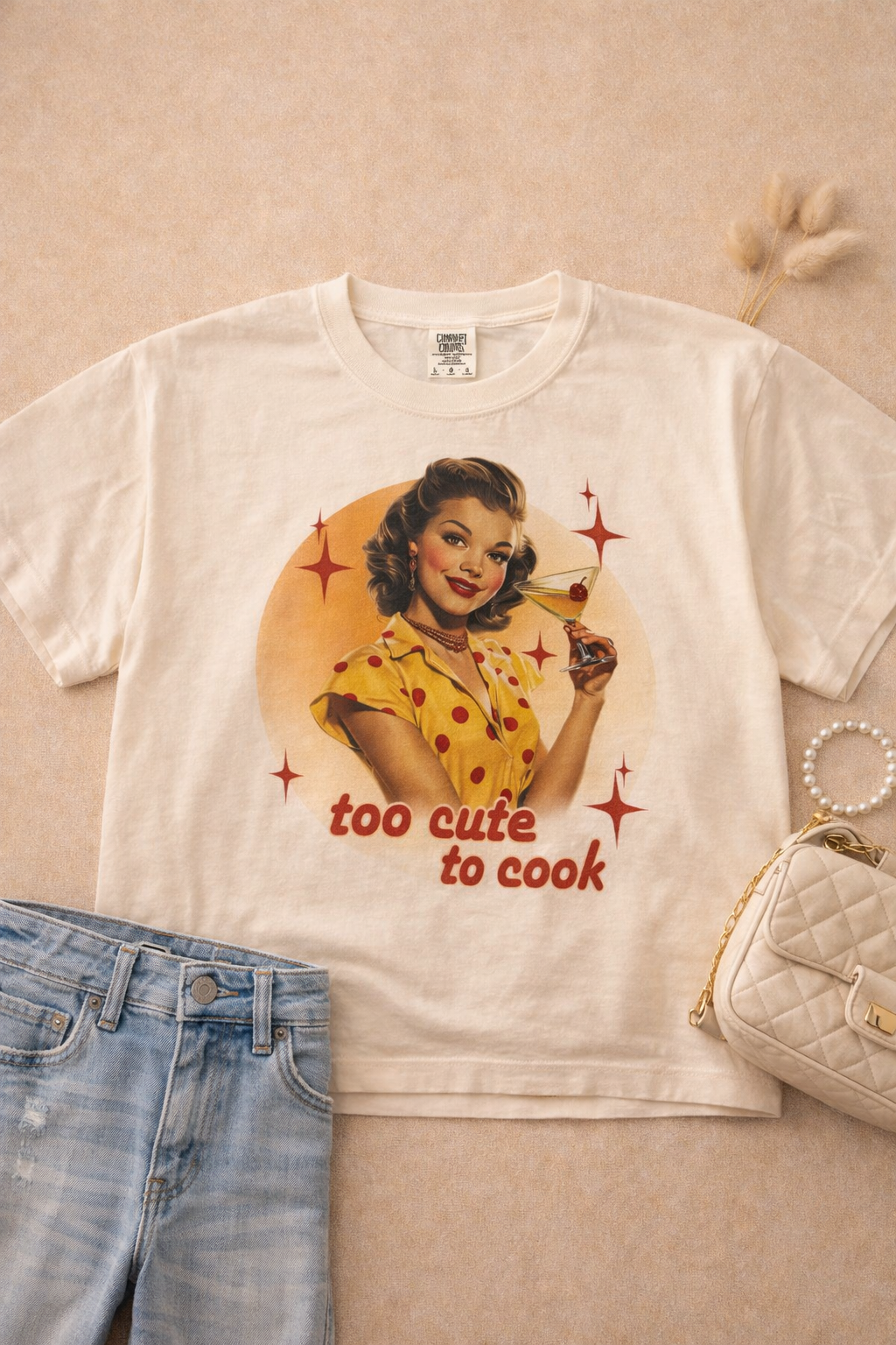 Too Cute Comfort Color Graphic Boxy Tee