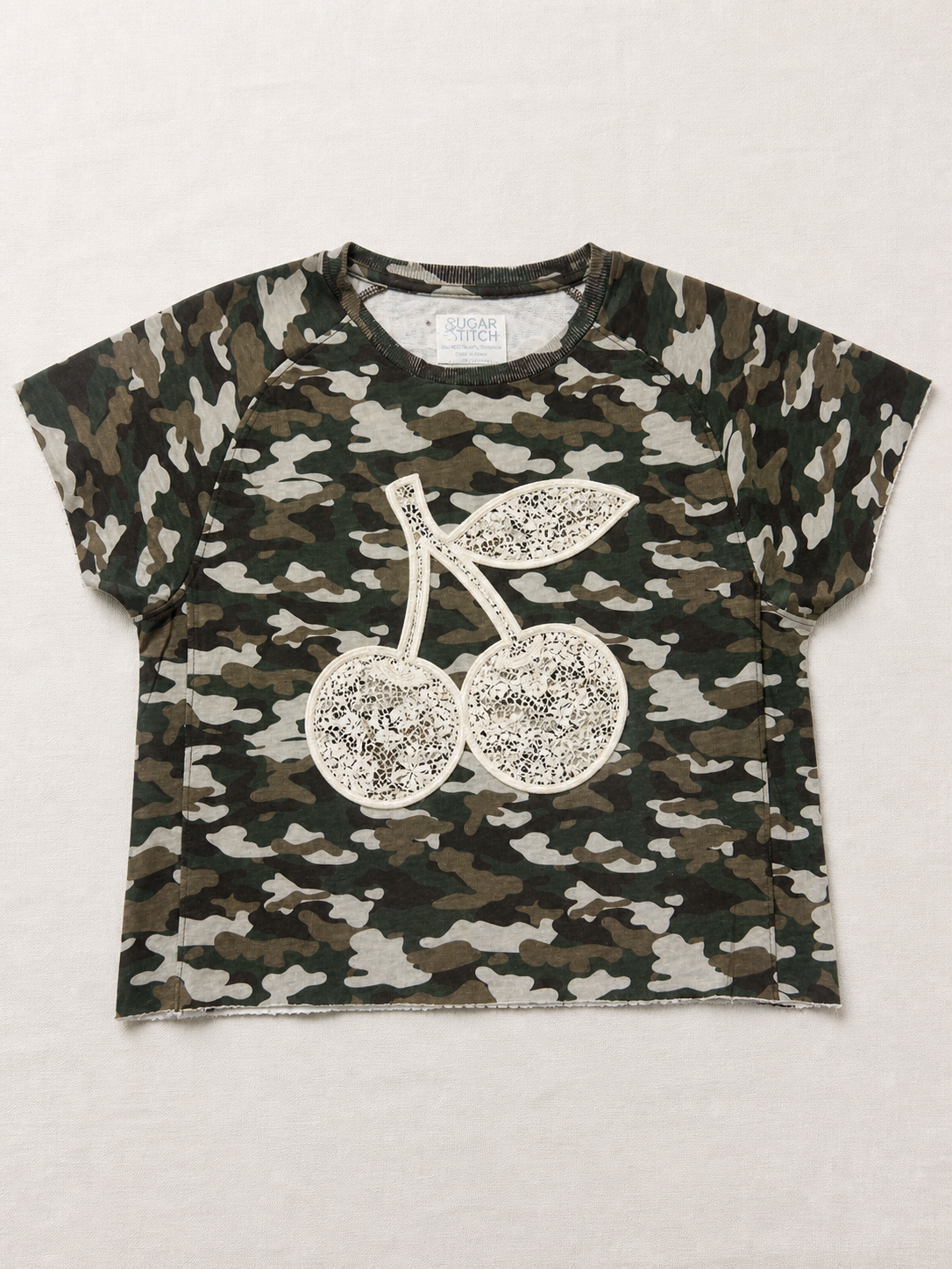 Cherries Lace Graphic AOP Edgy Graphic Shirt