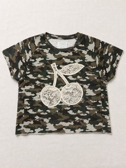 Cherries Lace Graphic AOP Edgy Graphic Shirt